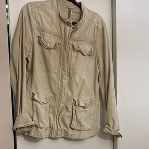 Free People Beige Military Field Jacket